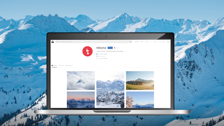 Bild eines Mockups von einem Laptop mit dem Kitzbühel Tourismus Unsplash Profil
