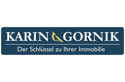 Ein Logo von Karin Gornik mit dem Slogan „Der Schlüssel zu Ihrer Immobilie“. Es vermittelt Professionalität im Immobilienbereich.