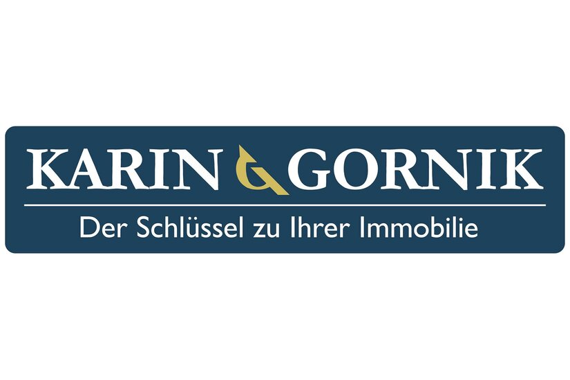 Ein Logo von Karin Gornik mit dem Slogan „Der Schlüssel zu Ihrer Immobilie“. Es vermittelt Professionalität im Immobilienbereich.