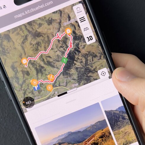 Tour einer Wanderroute in Kitzbühel - Ansicht am Handy
