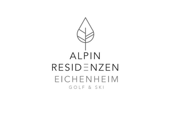 Logo der Alpin Residenzen Eichenheim mit Blatt-Symbol und Text auf weißem Hintergrund.