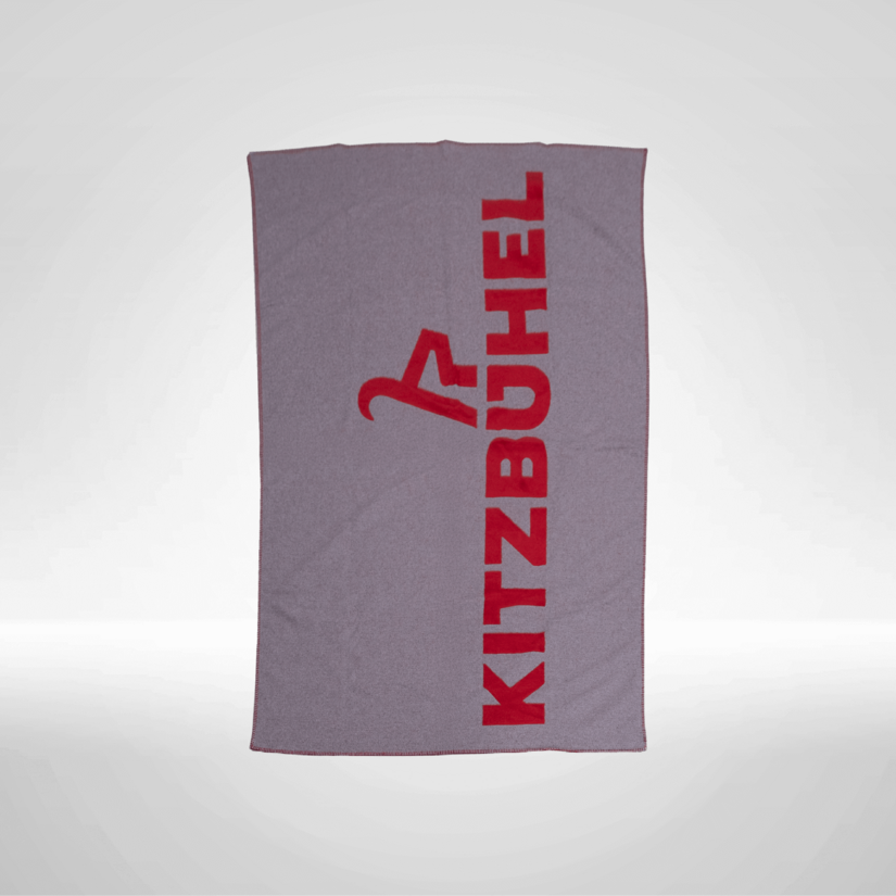 Decke mit Schriftzug grau Kitzshop
