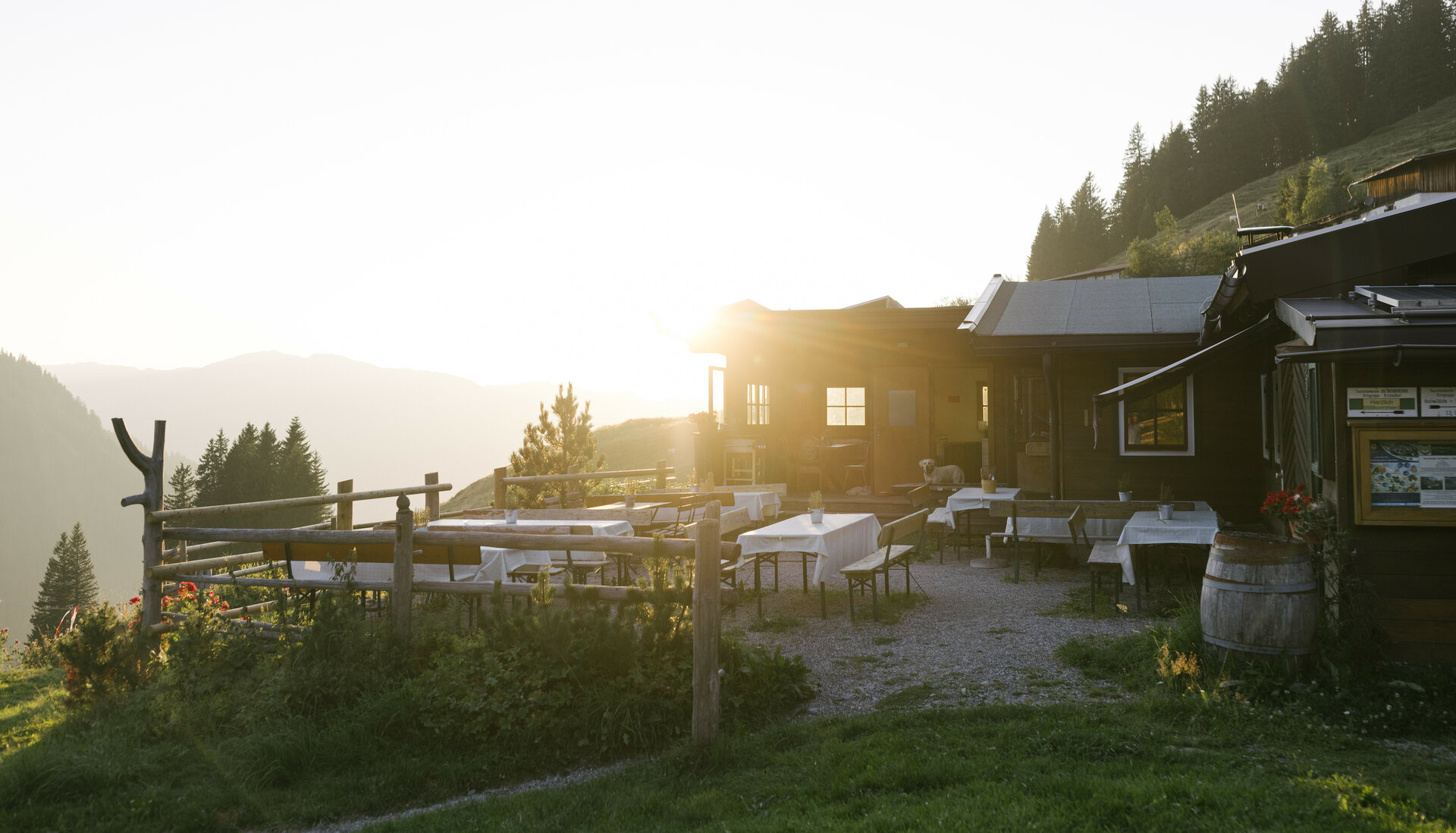 Die Bichlalm in Kitzbühel bei herrlicher Abendstimmung