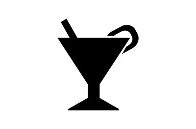 Ein stilisiertes Cocktailglas mit einem Strohhalm. Ideal für entspannte Sommerabende.