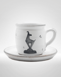 Keramiktasse mit Untertasse